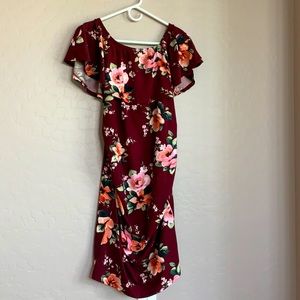 Floral Midi Maternity Dress